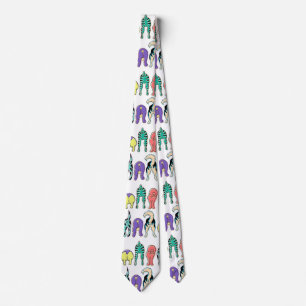 Colorful Dog Butts Pattern Neck Tie