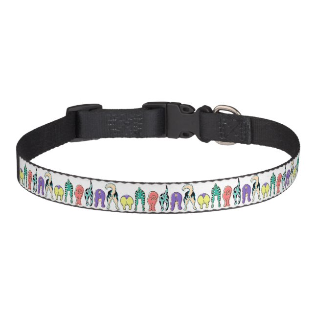 Colorful Dog Butts Pattern Pet Collar (Front)