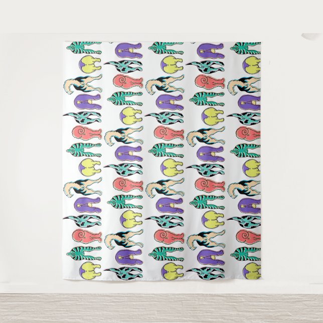 Colorful Dog Butts Pattern Tapestry (Front)