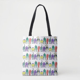 Colorful Dog Butts Pattern Tote Bag