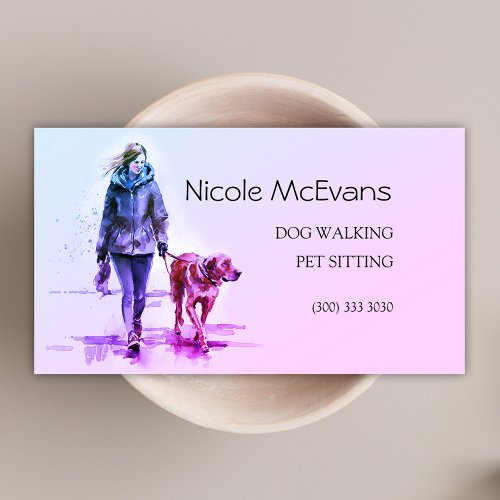 Colorful Dog Cat Pet Care Services Business Card