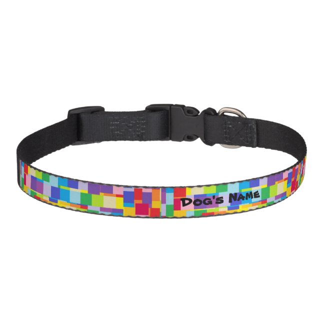Colorful Dog Collar with Dog's Name - HAMbyWG (Front)