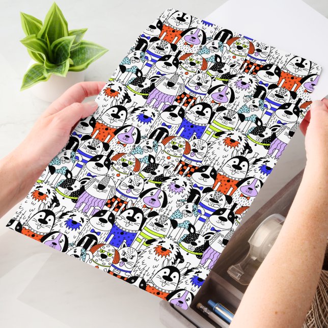 Colorful Dog Crowd Pattern Envelope Mailers (Desk)