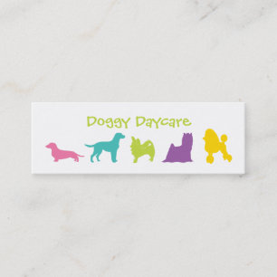 Colorful Dog Daycare or Spa Mini Business Card