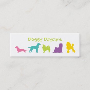 Colorful Dog Daycare Or Spa Mini Business Card by KaleenaRae at Zazzle