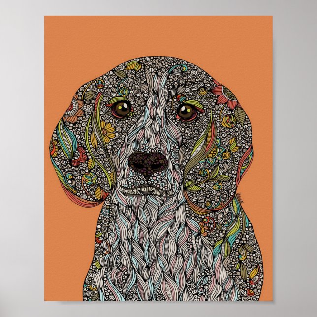 Colorful Dog Design | Best Animal Canvas Poster (Front)