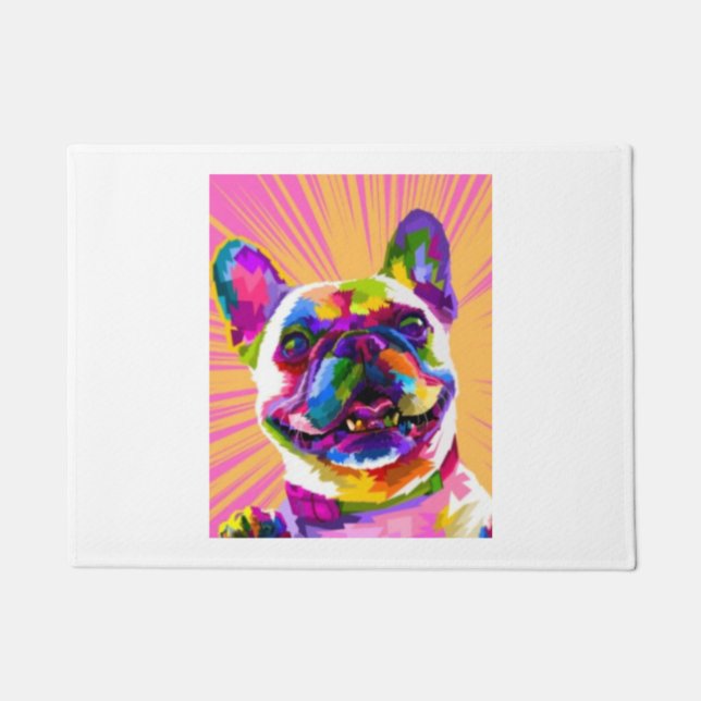 Colorful dog design  doormat (Front)