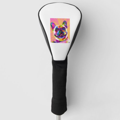 Colorful dog design  golf head cover