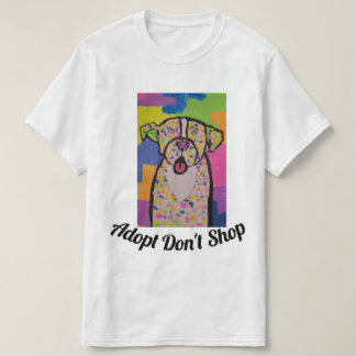 Colorful dog design on men's t-shirt