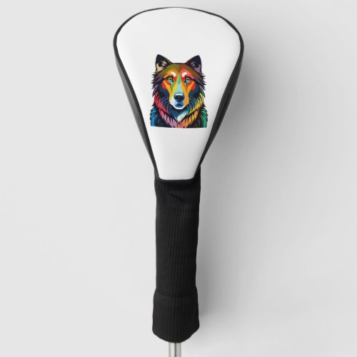 colorful dog graphic _   golf head cover