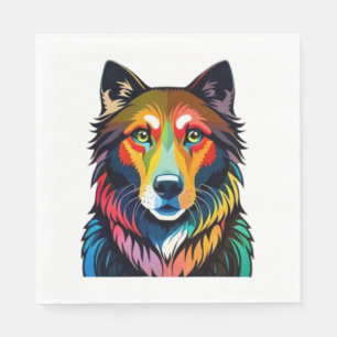 colorful dog graphic -   napkins