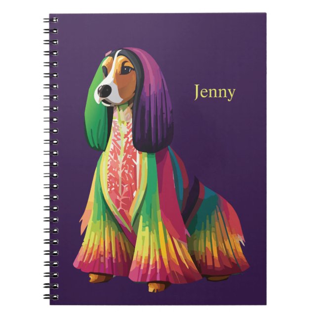 Colorful Dog Illustration Notebook (Front)