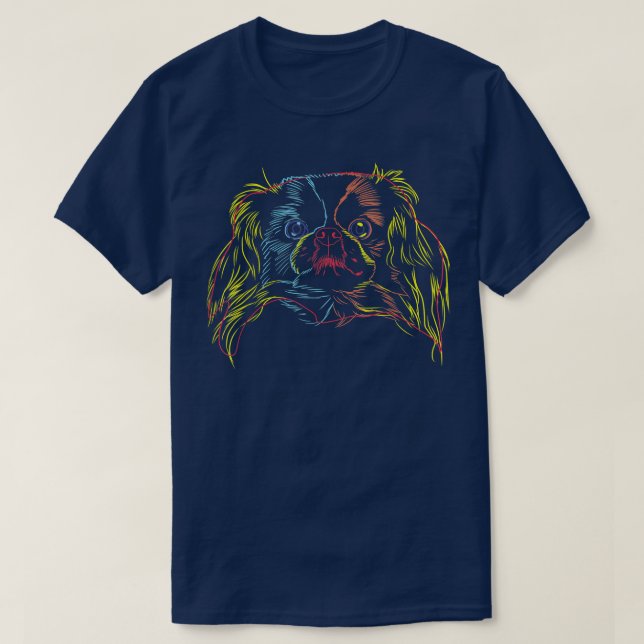 Colorful Dog Japanese Chin  T-Shirt (Design Front)