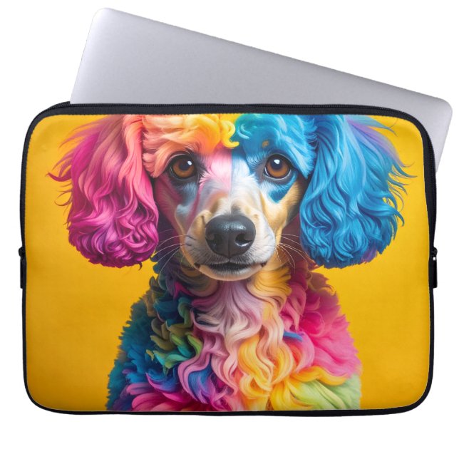 Colorful Dog Laptop Sleeve (Front)