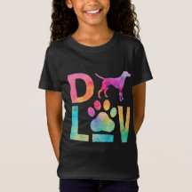 Colorful Dog Love Paw Watercolor Art