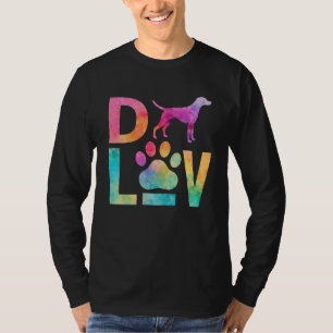 Colorful Dog Love Paw Watercolor Art T-Shirt