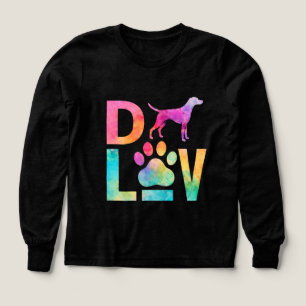 Colorful Dog Love Paw Watercolor Art Tri-Blend Shirts