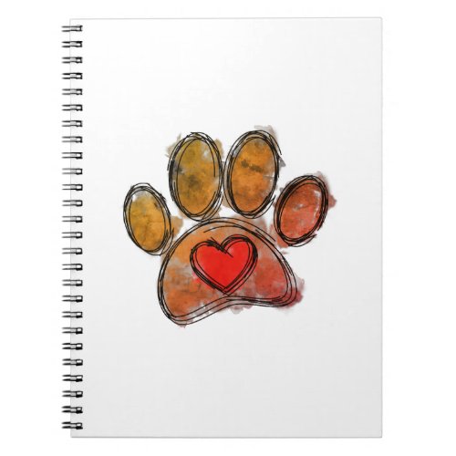 Colorful Dog Lover Drawing Watercolor Notebook