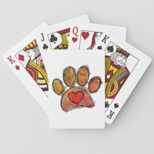 Colorful Dog Lover Drawing Watercolor Playing Cards