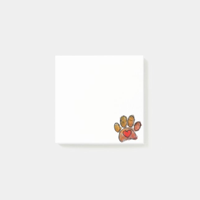 Colorful Dog Lover Drawing Watercolor Post-it Notes (Front)