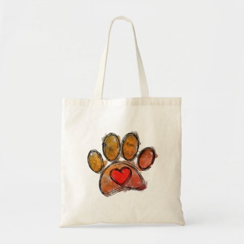Colorful Dog Lover Drawing Watercolor Tote Bag