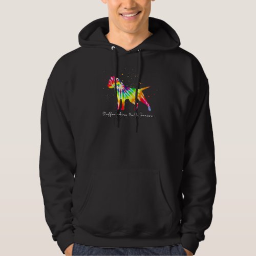 Colorful Dog Mom  Staffordshire Bull Terrier Hoodie