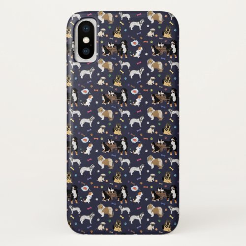 Colorful Dog Pattern iPhone X Case
