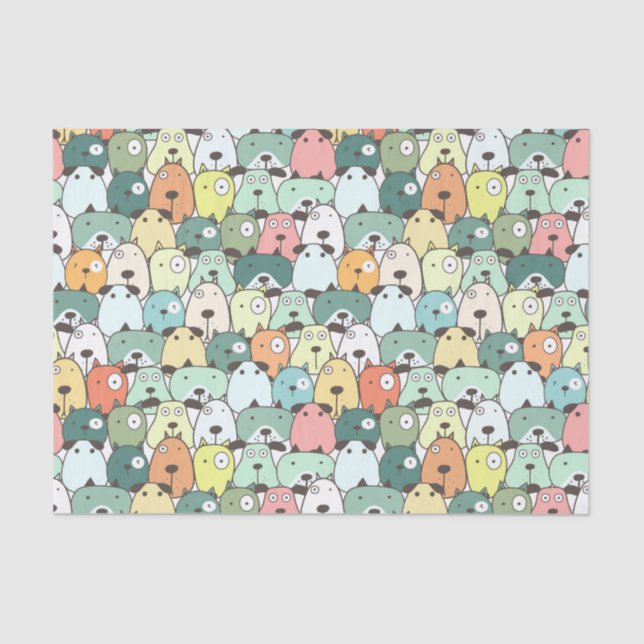 Colorful Dog Pattern Decoupage Paper (Front)