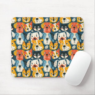 Colorful Dog Pattern Mouse Pad