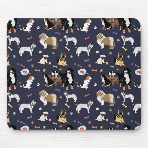 Colorful Dog Pattern Mouse Pad