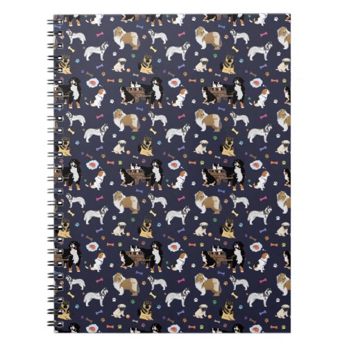 Colorful Dog Pattern Notebook