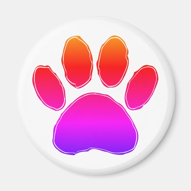 Colorful Dog Paw Drawing  Magnet (Front)