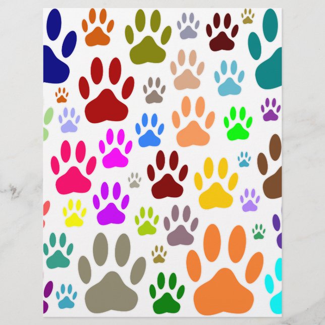 Colorful Dog Paw Prints All Over (Front)