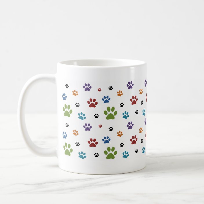 Colorful Dog Paw Prints Mug | Zazzle.com