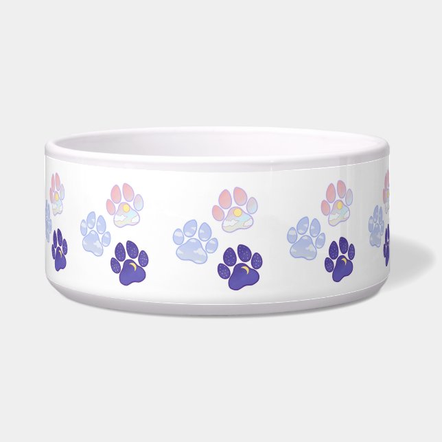 Colorful Dog Paws Bowl (Front)