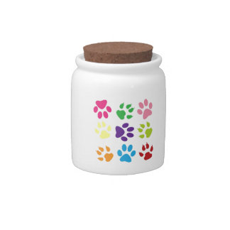 Colorful Dog Paws Candy Jar