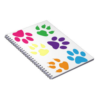 Colorful Dog Paws Notebook