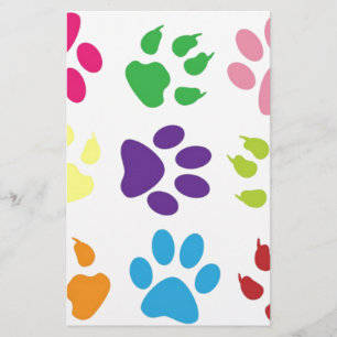 Colorful Dog Paws Stationery