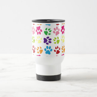 Colorful Dog Paws Travel Mug