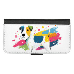 Colorful Dog Pop Art Splash Illustration iPhone 8/7 Wallet Case