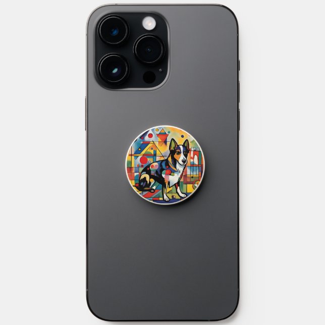 Colorful dog PopSocket (Front)