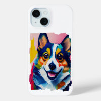Colorful Dog Portrait - Corgi Painting