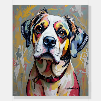 Colorful Dog Portrait – Vibrant Abstract Pet Art Foam Board