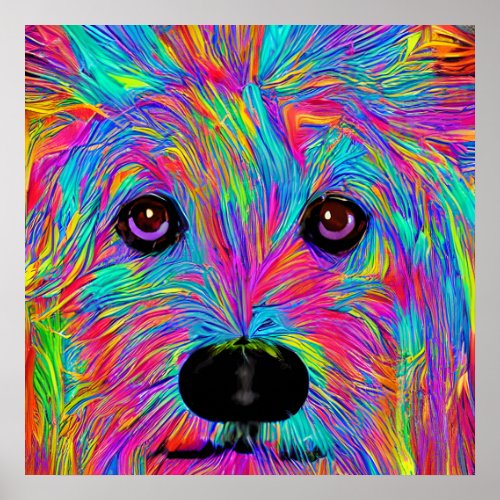 Colorful Dog Poster