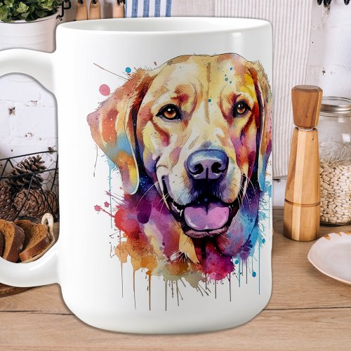 Colorful Dog Retro Pop Art Labrador Retriever Coffee Mug