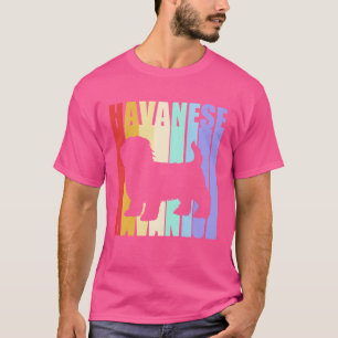 Colorful Dog Silhouette Retro Vintage Havanese fri T-Shirt
