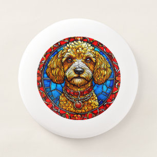 Colorful Dog Stained Glass Portrait Wham-O Frisbee