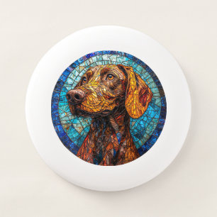 Colorful Dog Stained Glass Portrait Wham-O Frisbee