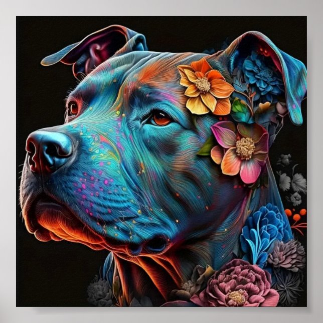 Colorful Dog Wall Poster  (Front)