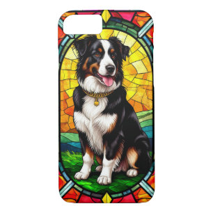 Colorful Dog With Gold Chain Stained Glass iPhone 8/7 Case
